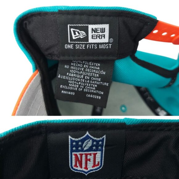 New Era 9Fifty Miami Dolphins Snapback Cap Trucker Embroidered 3D Logo NFL Hat - Picture 8 of 14